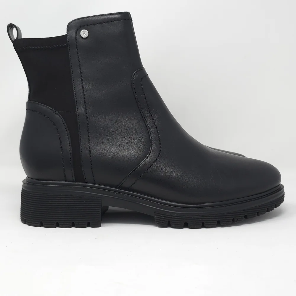 Rockport Black Leather Ankle Booties with Side Zip 9.5M - Picture 3 of 14